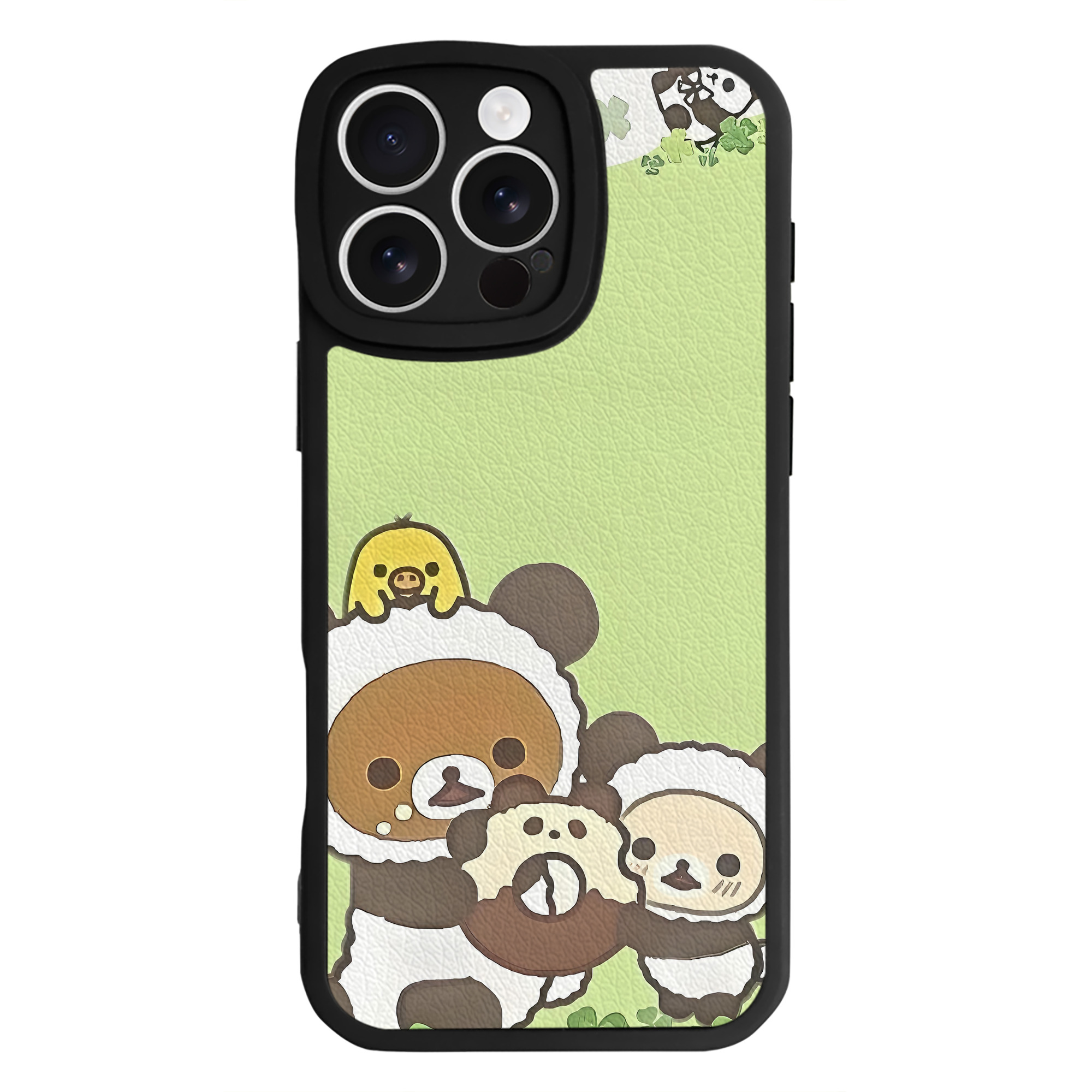 （画像用） リラックマ リラックマ キイロイトリ Rilakkuma Korilakkuma Kiiroitori 【iPhone 16シリーズ対応】シリコンスマホケース（レザー調） 材質：シリコン